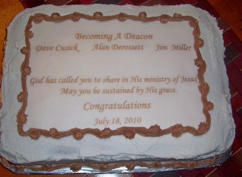 Deacon Ordination  on Cake Central Ordination Cake, Deacon Ordination, Thank You Typography, Religious Cakes, Pastors Appreciation, Cake Central, July 18th, Special Occasion Cakes, Unique Cakes