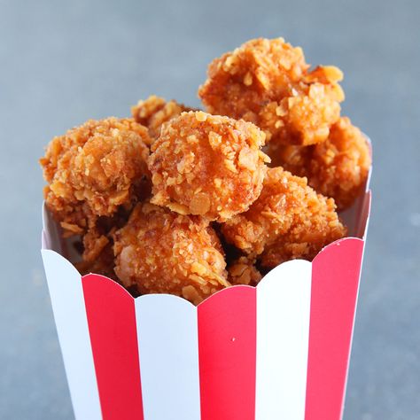 BBQ Popcorn Chicken Recipe by Tasty Ranch Popcorn, Best Fried Chicken Recipe, Pretzel Crusted Chicken, Chicken Popcorn, Fried Chicken Dinner, Popcorn Chicken Recipe, Pizza Roll, Popcorn Chicken, Chicken Bites