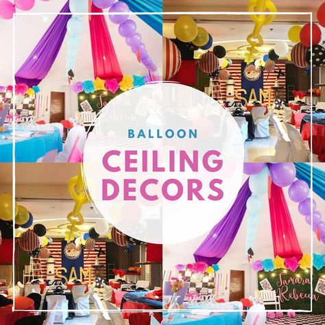 Planning your little one's party or starting your own event styling business? In this tutorial, we'll be teaching you 5 easy balloon ceiling designs 🎈🥳 Ceiling Balloon Decorations, Balloon Ceiling Decorations, Ceiling Decoration Ideas, Decoration Ideas For Birthday, Styling Business, Balloon Ceiling, 5 Balloons, Diy Ceiling, Birthday Balloon Decorations