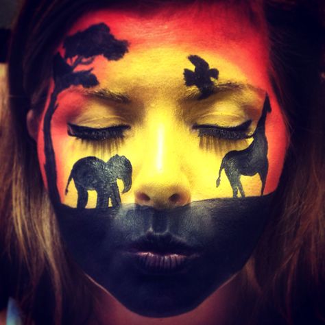 Nature Face Painting, Paint On Face, Lion King, Face Painting, Face Paint, Carnival Face Paint, Halloween Face, Face Makeup, Halloween Face Makeup