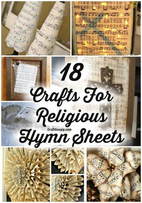 18 Christmas Crafts To Make With Hymn Music Sheet – Home and Garden Christmas Decor With Sheet Music, Hymnal Page Wreaths, Craft With Sheet Music, Music Sheet Crafts Diy, Art With Sheet Music, Crafts Made From Old Hymnals, Crafts Using Sheet Music, Decorating With Music Sheets, Decorating With Sheet Music