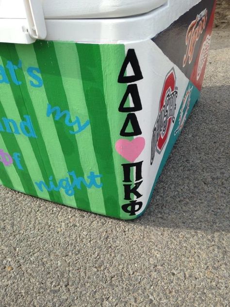 Frat Cooler Side Ideas, Frat Cooler Letters, Frat Coolers Corner, Nola Frat Cooler Ideas, Frat Coolers Ideas Fraternity, Vegas Cooler Fraternity, Frat Cooler Corner Ideas, Frat Coolers Nola, Easy Frat Coolers Ideas