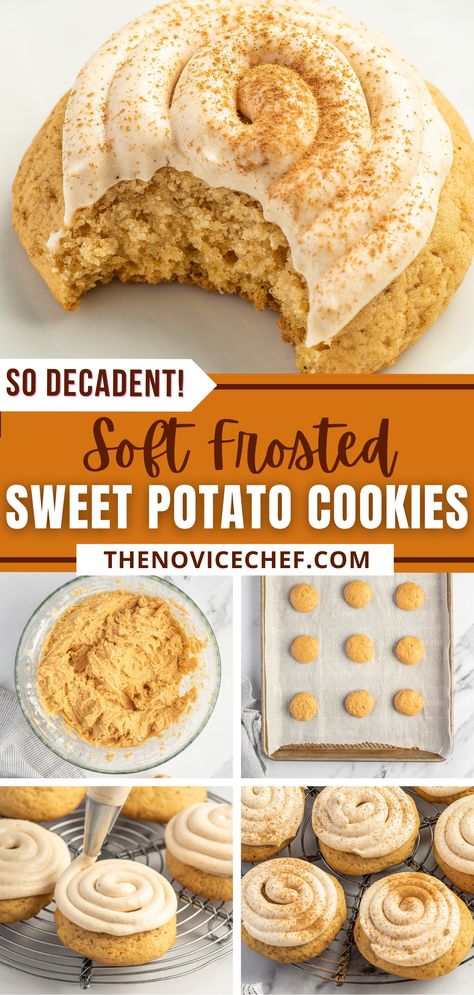 Sweet Potato Snickerdoodles, Sweet Potato Recipes Snacks, Desserts With Sweet Potatoes, Potato Cookies Recipe, Sweet Potato Truffles, Thanksgiving Desserts Sweet Potato, Sweet Potato And Cream Cheese Recipes, What To Do With Leftover Sweet Potatoes, Recipes Using Mashed Sweet Potatoes