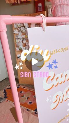 Party Signage Ideas, Diy Pvc Sign Stand, Diy Poster Stand Display, Diy Signage Ideas, Diy A Frame Sign, A Frame Signs, Pvc Pipes, Sign Stand, Sign Post