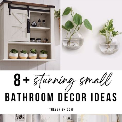 Looking to change up your home decor, more specifically your bathroom decor? Don't let a small bathroom hold you back from getting that bathroom aesthetic you want. So here are a few simple yet stunning bathroom ideas that will transform your tiny bathroom into an inviting and stylish space. Small Bathroom Decor Ideas, Earthy Bathroom, Small Apartment Bathroom, Compact Bathroom, Bathroom Aesthetic, Bathroom Decor Apartment, Stunning Bathrooms, Bathroom Decorating, Gorgeous Bathroom