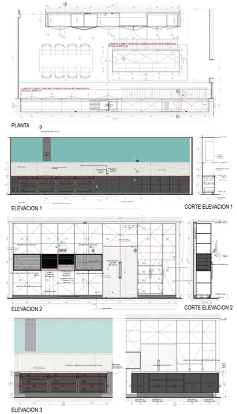 Kitchen Details Drawing Plan, Kitchen Details Drawing Interior Design, Kitchen Details Drawing, Kitchen Design Details, Gallery Kitchen Ideas, Furniture Details Drawing, Kitchen Elevation, Details Drawing, Interior Presentation