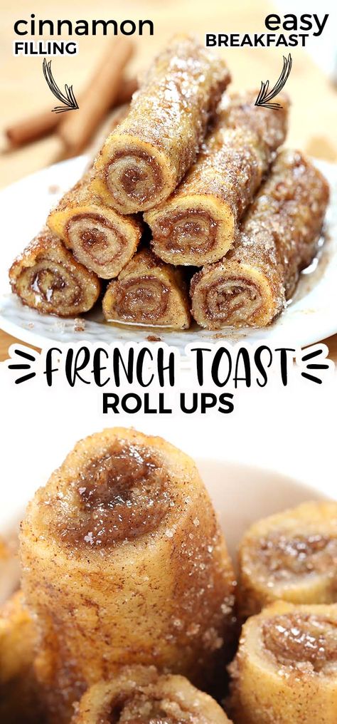 French Toast Rolls Recipe, Toast Roll Ups, Homemade French Toast, Food And Drink Recipes, Cinnamon Roll French Toast, French Toast Roll Ups, French Toast Rolls, Cinnamon Breakfast, Roll Ups Recipes