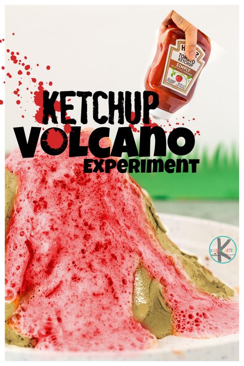 A volcano science project with KETCHUP! This easy volcano experiment makes a super cool, red erruption that will delight kids of all ages! Simple Volcano, Easy Volcano, Pop Rocks Experiment, Homemade Volcano, Volcano Science Projects, Magnet Experiments, Kindergarten Science Experiments, Homemade Bubble Solution, Volcano Projects