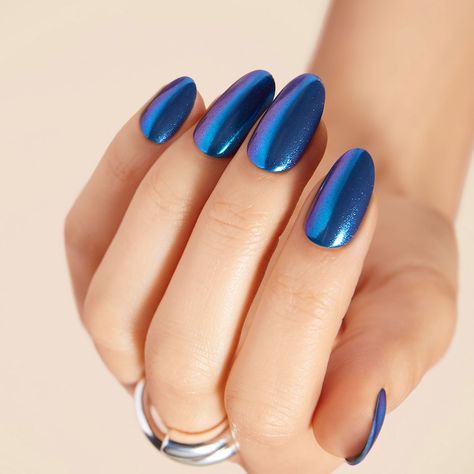 Trendy Fun Nails, Nail Designs Navy, One Glitter Nails, Blue Winter Nails, Nail Ridges, Classy Nail Art, Acrylic Nail Polish, Fall Nail Polish, Dashing Diva