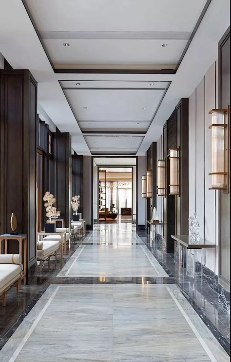 Hotel Corridor Design, Hotel Corridor, Lobby Interior Design, Corridor Design, Lift Lobby, Lobby Interior, Marble Flooring, Hotel Interior Design, Lobby Design