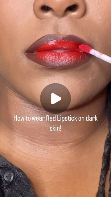 Makeup Ideas Natural Red Lips, Black Woman Red Makeup, Red Lipstick For Black Women, Red Lipstick On Brown Skin, Red Lip Combos For Black Women, Red Lipstick On Black Women, Red Lips Black Women, Red Lip Makeup Look Black Women, Lipstick Color For Brown Skin