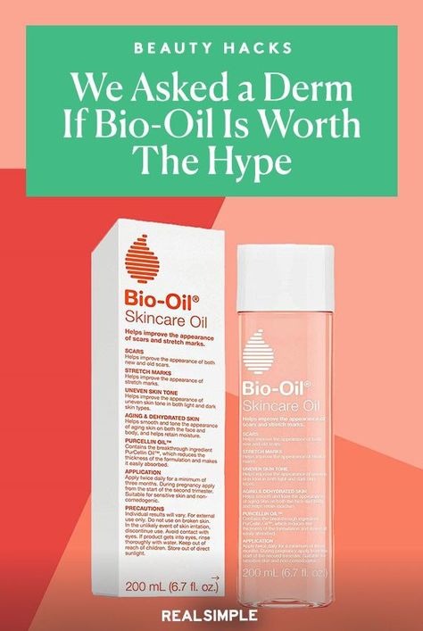 While you can use Bio-Oil for stretch marks and scars, the multiuse skincare oil has over 10 uses for skin and hair, according to a dermatologist. #beautytips#realsimple#skincare#makeuphacks#bestmakeup How To Use Bio Oil For Face, Bio Oil Benefits, Bio Oil Before And After Face, Scar Oil Blend, Skincare For Scarring, Bio Oil Skin Care Routine, Bio Oil For Face, Stretch Mark Oil, Bio Oil Review