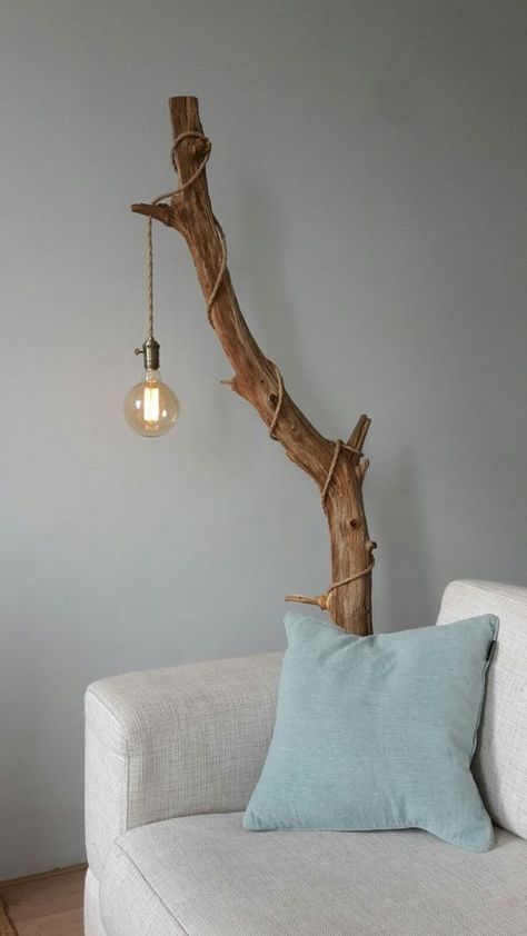 Industrial Pendant Lamps, Farmhouse Side Table, Cute Dorm Rooms, Cool Lamps, Room Transformation, Industrial Pendant Lights, Industrial House, Farmhouse Living, Tree Branch