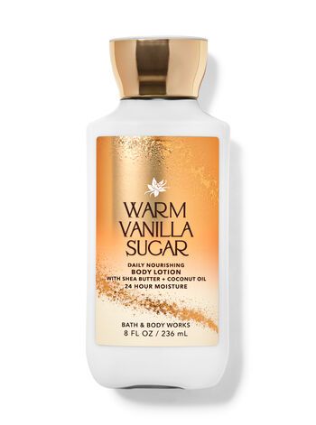 Warm Vanilla Sugar Daily Nourishing Body Lotion | Bath & Body Works Eau De Cologne, Lotion Vanilla Scent, Bath And Body Works Moisturizer, Vanilla Scented Lotion, Vanilla Lotion Aesthetic, Body Lotion Bath And Body Works, Bath And Body Lotion, Warm Vanilla Sugar Bath And Body Works, Vanilla Smelling Products