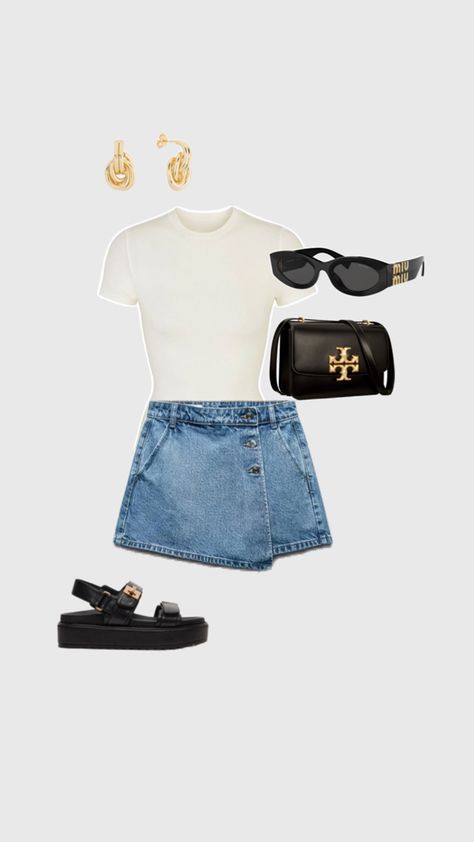 Simple and casual summer outfit Trendy Outfit Inspo, Neat Casual Outfits, Baggy Pants, Outfits Verano, Cute Everyday Outfits, Looks Chic, Casual Summer Outfit, Fall Fashion Outfits, Teenage Fashion Outfits