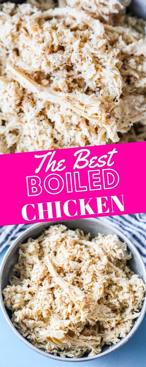 The Best Boiled Chicken Recipe Ever - Sweet Cs Designs Boiled Chicken Breast Recipes, Boil Chicken, Boiled Chicken Recipes, Make Shredded Chicken, Boiled Chicken Breast, Baked Chicken Recipes Easy, Vegan Burrito, Healthy Chicken Recipes Easy, Shredded Chicken Recipes