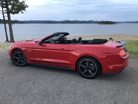 2017 Race Red Mustang GT 5.0 Convertible California Special. Cherry Red Mustang Convertible, Red Convertible Mustang, Red Convertible Aesthetic, Convertible Aesthetic, Red Convertible Car, Mercedes Benz Convertible, 2015 Mustang Gt, Binder Journal, Red Convertible