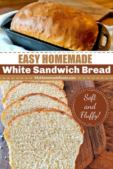 This simple recipe that makes two loaves of tender and delicious sandwich bread perfect for your favorite sandwiches or toast. And this is a great recipe whether you're a beginner wanting to bake your own sandwich bread, or an experienced baker looking for a reliable recipe. #homemadebread Best Sandwich Bread Recipe, Sandwich Bread Recipes Homemade, Easy Sandwich Bread, Easy Sandwich Bread Recipe, Sandwhich Bread, White Sandwich Bread, Homemade Sandwich Bread, Sandwich Bread Recipe, Healthy Bread Recipes