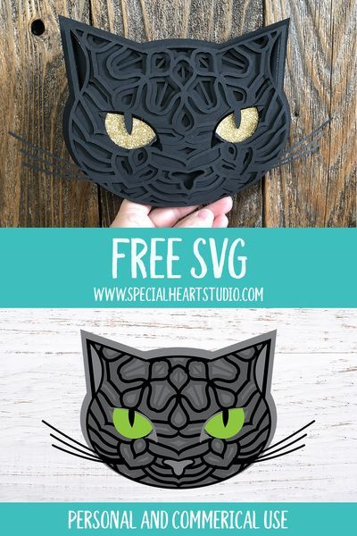 Layered Paper Svg Free, Svg Layered Free, Fall Cardstock Crafts, Layered Cardstock Cricut Projects, Free Layered Papercut Svg, Free Layered Svg Files For Cricut, Diy Black Cat Decor, Free Halloween Svg Files For Cricut, Halloween Svg Free Files