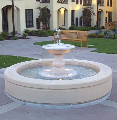 Beautiful Fountains, Landscaping With Fountains, Water Fountain Design, Church Building Design, Modern Fountain, Pathway Landscaping, Fountains Backyard, Fountain Design, Water Fountains Outdoor