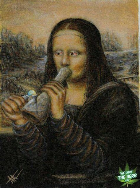 Mona Bonga Mona Lisa Parody, Art Parody, Puff And Pass, Trippy Art, Italian Artist, Art Wallpaper, Mona Lisa, A Woman, Funny Pictures