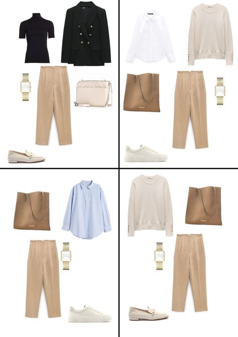 Beige Trousers Outfit Work, Zara Beige Trousers Outfit, Beige Pants Outfit For Women, Beige Trousers Work Outfit, Zara Office Outfit 2023, Beige Office Pants Outfit, Zara Trousers Outfit Casual, Jeans Beige Outfits, Zara High Waisted Pants Outfit Casual