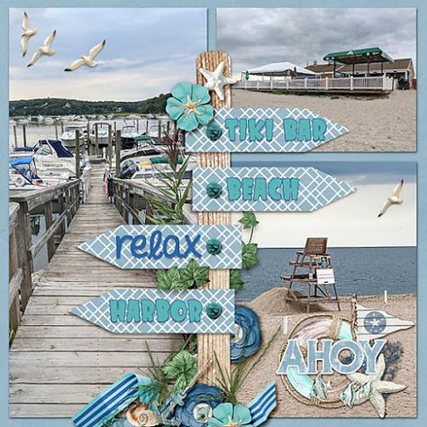 Scrapbooking Beach Layouts, Scrapbook Beach Ideas, Beach Scrapbook Pages, Hawaii Scrapbook, Cruise Scrapbook Pages, Scrapbook Beach, Family Scrapbook Layouts, Beach Scrapbook, Scrapbook Planning