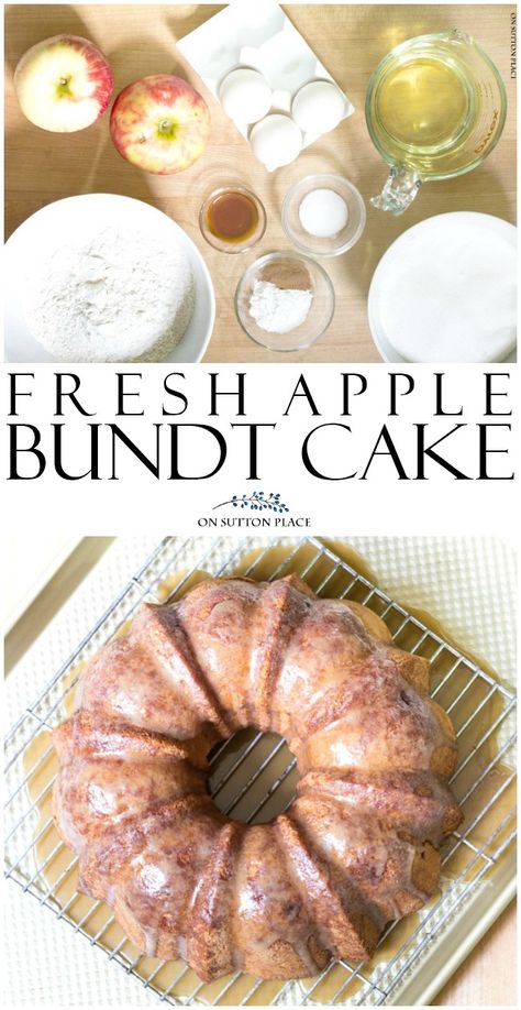 Made with finely chopped fresh apples, this Apple Bundt Cake Recipe is sure to please everyone. Includes a delicious glaze and makes enough to feed a crowd! #cake #bundtbakers #recipe #recipeoftheday #dessert #dessertrecipes Apple Bunt Cake, Apple Bundt Cake Recipe, Apple Bundt Cake Recipes, Bunt Cake Recipe, Apple Bundt Cake, Apple Cake Recipe, Fresh Apple Cake, Bundt Cake Recipe, Apple Recipes Easy