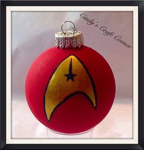 Star Trek Ornaments, Nerdy Christmas Ornaments, Star Trek Christmas, Themed Trees, Nerdy Christmas, Sewn Christmas Ornaments, Dark Christmas, Painted Ornaments, Craft Corner