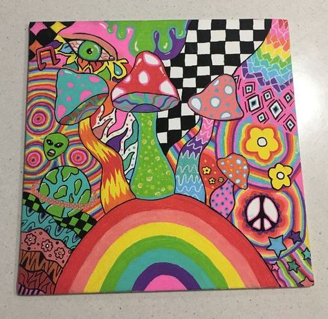 Trippy hippy art on canvas #drawingideas #sketch #drawingbase #drawingbodyposes #drawing Hippie Drawing, Trippy Drawings, Arte Indie, Drawing Ideas Easy, Psychadelic Art, Trippy Painting, Posca Art, Hippie Painting, Simple Canvas Paintings