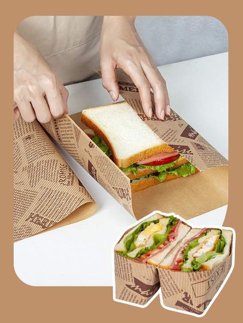 Modern Newspaper Design, Pulp Packaging, Burger Bread, Newspaper Wrapping, Sandwich Packaging, Bread Packaging, Design Wrapping Paper, Kitchen Wrap, Baking Packaging