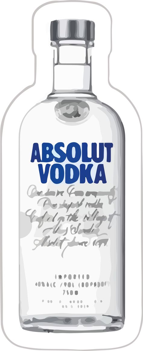 A134 Vodka Drawing, Bottle Drawing, Absolut Vodka, Bacardi, Printable Stickers, Photo Frames, Vodka Bottle, Easy Drawings, Vodka