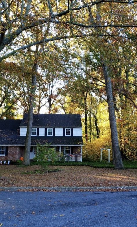 Halloween Neighborhood, New England Aesthetic, Usa House, England Aesthetic, Fall Mood Board, House Arch Design, Nyc Life, Horror Movie Posters, Aesthetic Fall