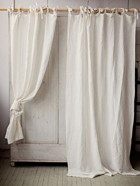 7 Linen Curtains For The Airy, Eco-Conscious Home Modern Industrial Home, Sheer Linen Curtains, Linen Curtain Panels, Custom Rods, Drop Cloth Curtains, Linen Curtain, Dekorasi Kamar Tidur, Custom Drapes, Lace Curtains