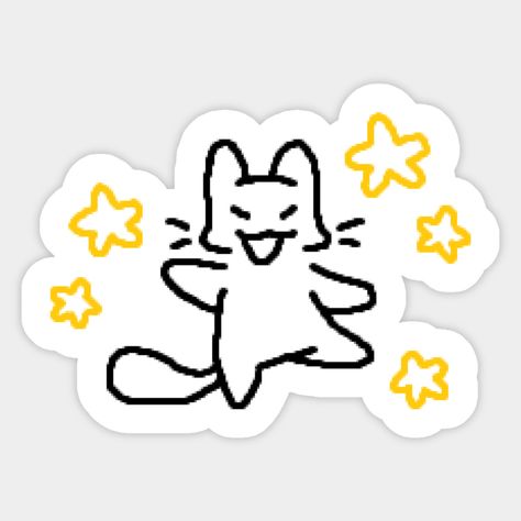 star kitty -- Choose from our vast selection of stickers to match with your favorite design to make the perfect customized sticker/decal. Perfect to put on water bottles, laptops, hard hats, and car windows. Everything from favorite TV show stickers to funny stickers. For men, women, boys, and girls. Cute Designs For Stickers, Halloween Stickers Cute, Stickers Drawing Ideas, Water Bottle Stickers Ideas, Sticker Ideas Funny, Stickers To Draw, Stickers On Water Bottles, Print Out Stickers, Sticker Art Ideas