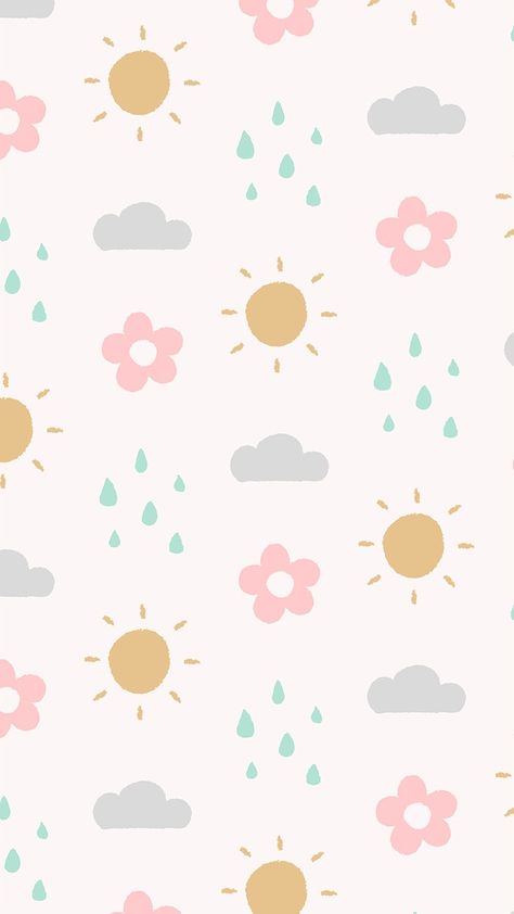 Download free vector of Cute doodle pattern mobile wallpaper, rain iPhone background vector by Techi about kids pattern, kids stories background, rain, child drawing, and seamless pattern 3913837 Iphone Background Pattern, Flower Pastel, Wallpaper Whatsapp, Doodle Background, Background Cute, Minimal Patterns, Cute Mobile Wallpapers, Cloud Pattern, Cute Doodle