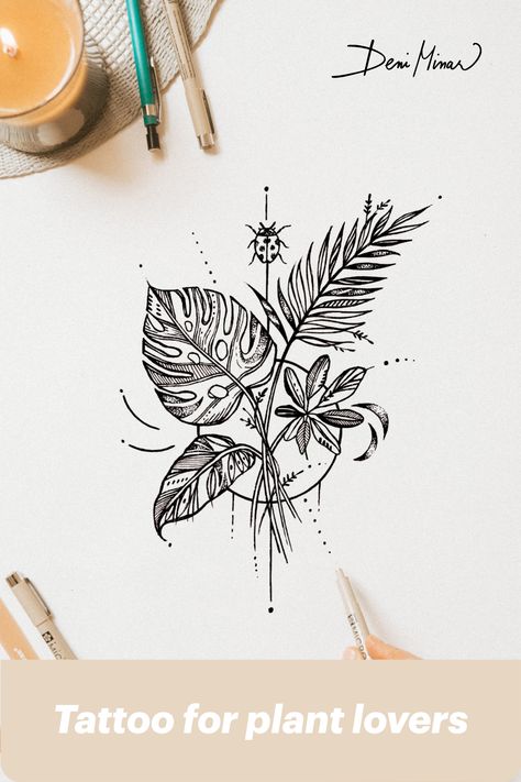 Shoulder Tattoos For Women Plants, Birth Plants Tattoos, Plant Lovers Tattoo, Plant Bouquet Tattoo, Feminine Plant Tattoo, Monstra Leaf Tattoo Design, Plant Aesthetic Tattoo, Plant Best Friend Tattoo, Mother Daughter Plant Tattoos