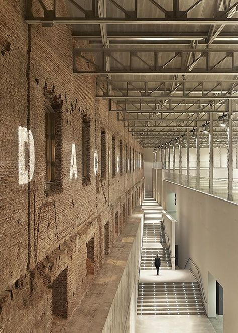 . Repurposed Buildings, Dream Building, Renovation Architecture, Industrial Building, Industrial Architecture, Cultural Centre, Antique Modern, Brick Walls, Adaptive Reuse