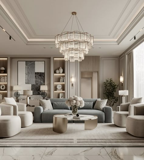 Luxury Neoclassical Interior, Neo Classic Interior Design Luxury, Neoclassical Interior Living Rooms, Neo Classic Majlis, Neo Classical Living Room, Mansoura Egypt, Neo Classic Living Room, Classic Majlis, Classic Contemporary Interior Design