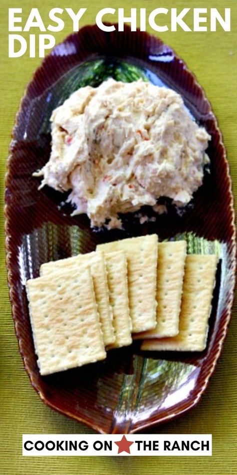 Chicken Ranch Dip Recipe, Easy Chicken Dips, Chicken Ranch Dip, Cream Cheese Appetizer Recipes, Chicken Appetizers Easy, Chicken Appetizer, Chicken Appetizer Recipes, Chicken Cream Cheese, Cheese Recipes Appetizers