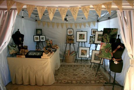 I like this layout Market Setup, Vintage Market Booth, Art Fair Display, Art Stall, Market Stall Display, Art Booth, Painting Display, Art Fair Booth, Craft Show Booths