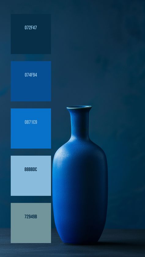 Colors:
072F47
074F94
0871C9
88BBDC
72949B Blue Tone Palette, Blue Monochrome Color Palette, Dark Blue Colour Palette, Blue Pallet Color, Dark Blue Color Palette, Blue Pallet, Blue Moodboard, Blue Pallets, Flat Color Palette