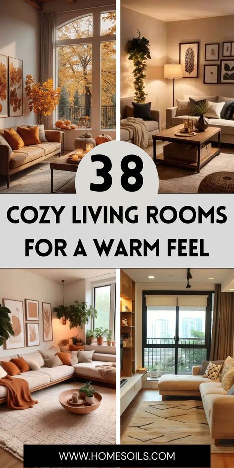 Explore 38 cozy living rooms that evoke warmth and comfort, featuring inviting decor and soothing colors. Create your perfect retreat—discover all the inspiration on our site! Living Room Aesthetics Cozy, Cherry Wood Living Room Ideas, Lived In Cozy Home, Cozy Living Room With Carpet, Best Colors For Small Living Room, Home Design Cozy, Neutral Cozy Home Decor, Hygge Decor Inspiration Living Room, Cozy Living Room Winter