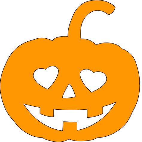 Pumpkin Carving Heart Eyes, Pumpkin Carving Ideas Heart Eyes, Heart Eye Pumpkin Carving, Pumpkin Heart Eyes, Heart Eyes Pumpkin, Creative Pumpkin Decorating, Cute Pumpkin Carving, Kid Drawing, Pumpkin Template