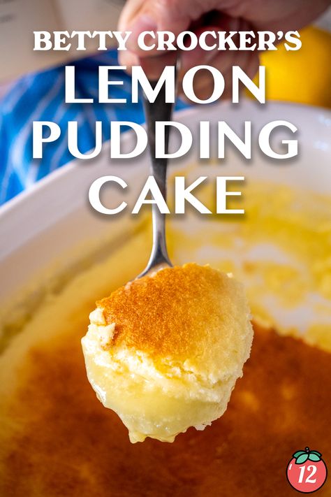 Betty Crocker’s Lemon Cake Pudding | 12 Tomatoes Homemade Lemon Pudding, Lemon Pudding Dessert, Groot Koeke, Lemon Pudding Cake, Pudding Cakes, Famous Recipes, Lemon Cakes, Pudding Dessert, Lemon Dessert