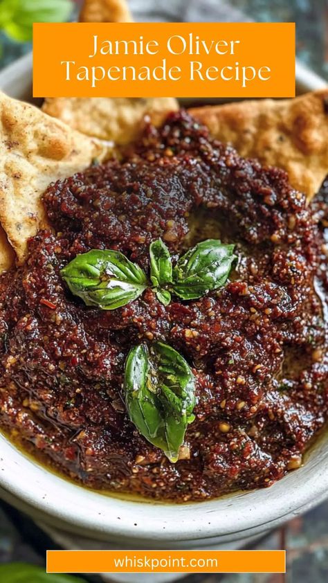 Jamie Oliver Tapenade Recipe – Whisk Point Tapenade Recipe Olive, Black Olive Tapenade Recipe, Toasted Baguette Slices, Olive Tapenade Recipe, Baguette Slices, Tapenade Recipe, Toasted Baguette, Come Dine With Me, Pasta Fagioli