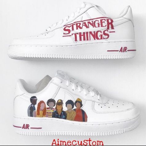 495dabfd0ca768a3c3abd672079f48b6desc35290330ri Air Force One Shoes, Stranger Things Merchandise, Stranger Things Outfit, Custom Sneakers Diy, Custom Shoes Diy, Nike Shoes Air Force, Nike Shoes Girls, Jordan Shoes Girls, Custom Nike Shoes