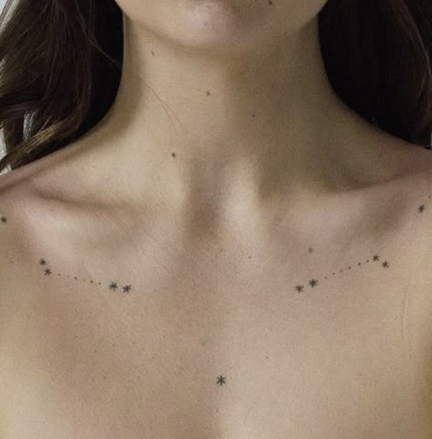 Cygnus Constellation Tattoo, Constellation Collar Bone Tattoo, Abstract Collarbone Tattoo, Delicate Collarbone Tattoo, Stars Collarbone Tattoo, Delicate Star Tattoo, Collarbone Star Tattoo, Star Sternum Tattoo, Sternum Tats