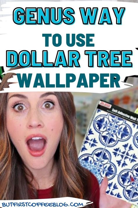 Dollar Tree Wallpaper Ideas Dollar Tree Wallpaper, Wallpaper Diy Crafts, Dollar Tree Diy Organization, Wallpaper Crafts, Small Bathroom Diy, Dollar Tree Organization, Dollar Store Diy Organization, Dollar Tree Hacks, Dollar Store Diy Projects