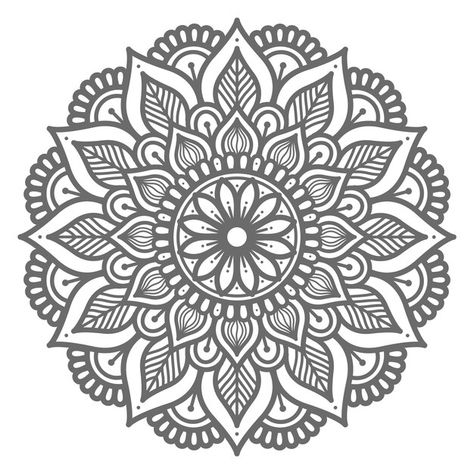 Simple Mandala Tattoo Design Pattern, Best Mandala Art, Line Art Mandala, Mandala Procreate, Aesthetic Mandala Art, Mandala Shapes, Tato Mandala, Floral Mandala Design, Simple Mandala Design